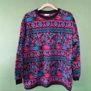 DonnKenny Vintage Retro Multi Patterned Sweater